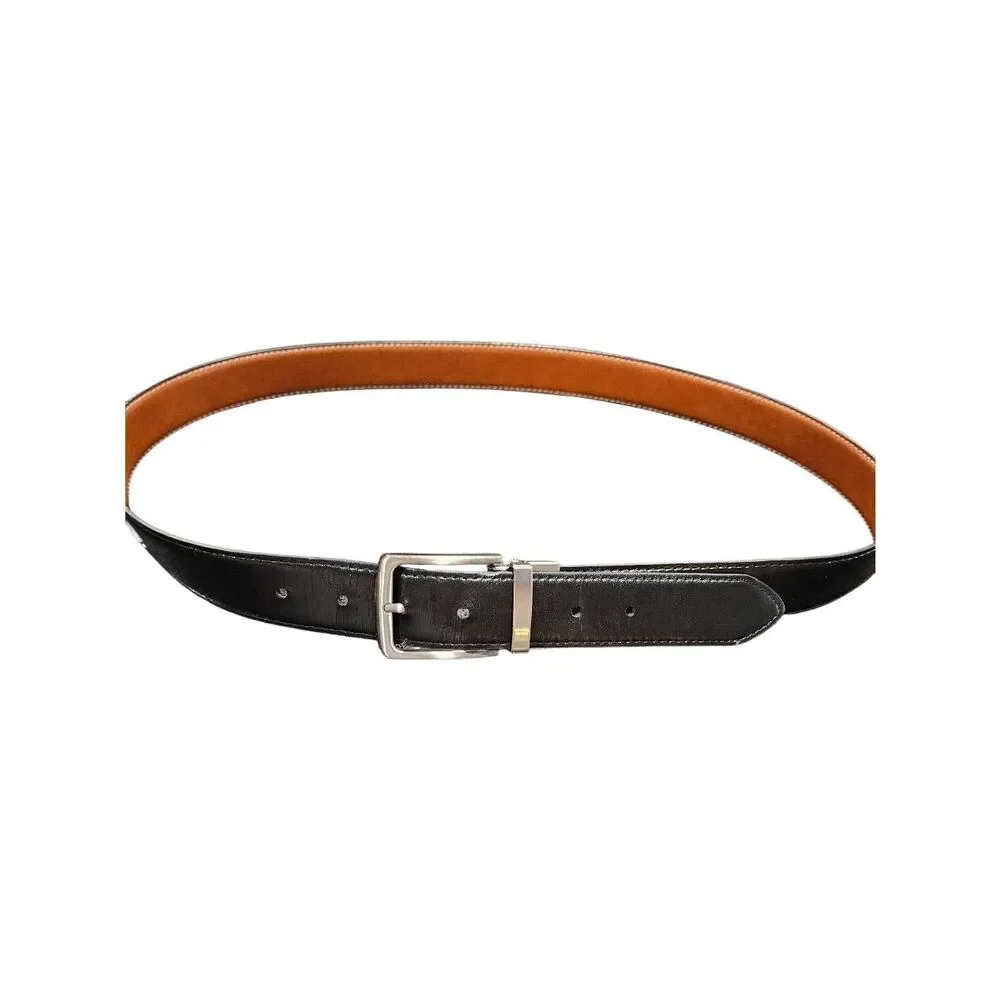 Steve Madden Mens Black Leather Belt 48